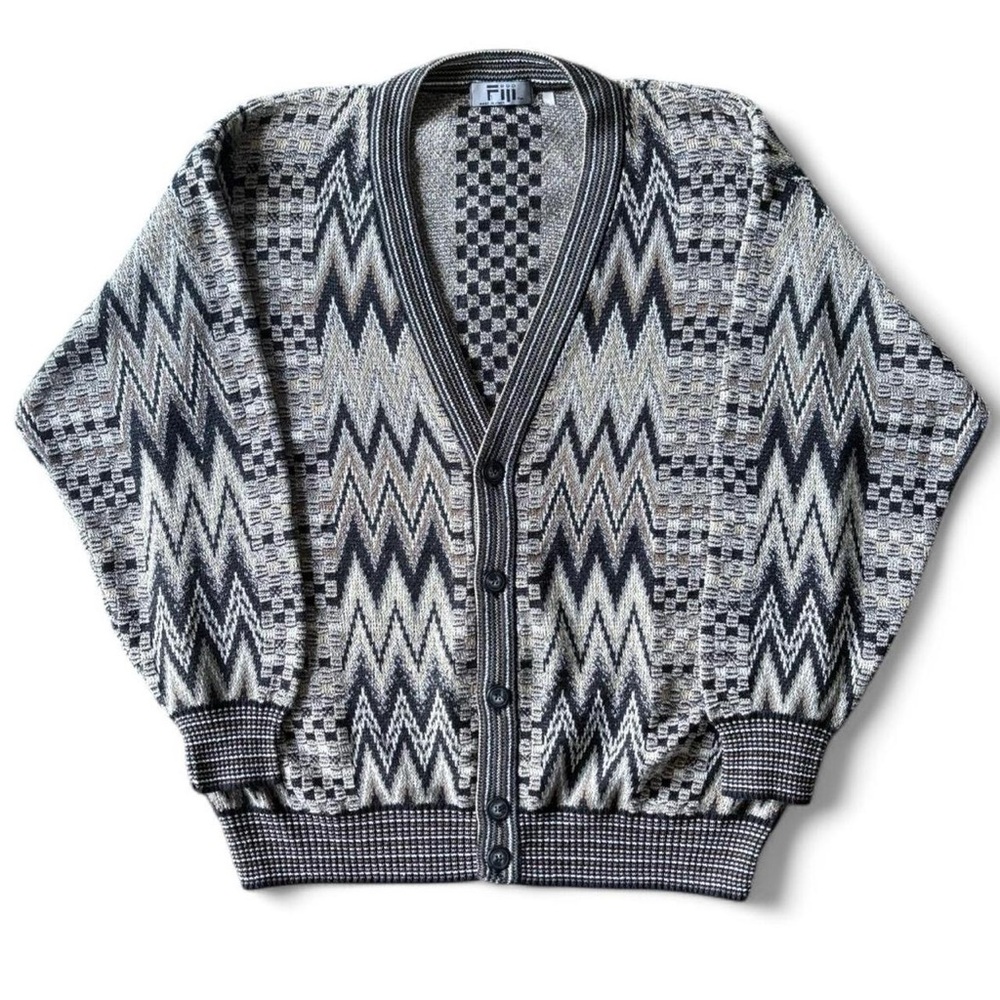80s Fiii Abstract Pattern Cardigan
Made in Italy • Size XL • 25x28